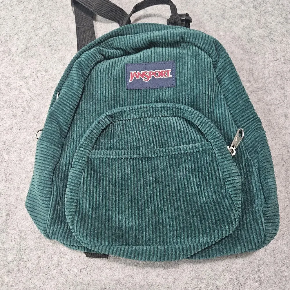 JanSport Half Pint FX Corduroy Mini Backpack Deep Juniper Green Small Daypack